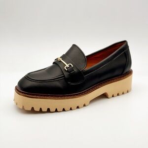 SOLD CCOCCI Black Loafers with Gold Accent